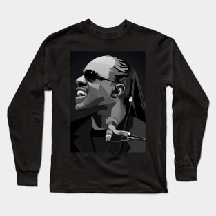 Stevie wonder wpap pop art Long Sleeve T-Shirt